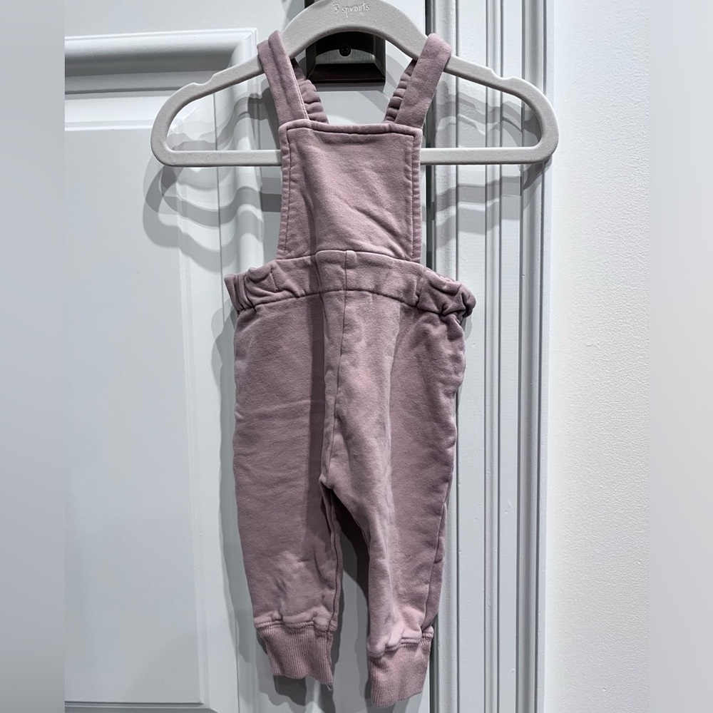 1+ in the family - blush sweatshirt overalls - size 6M